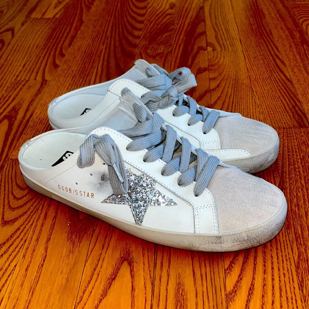 GOLDEN GOOSE SNEAKERS SUPERSTAR WHITE SILVER METAL SIZE 39 Inspired 🤍🪿🤍🪿🤍